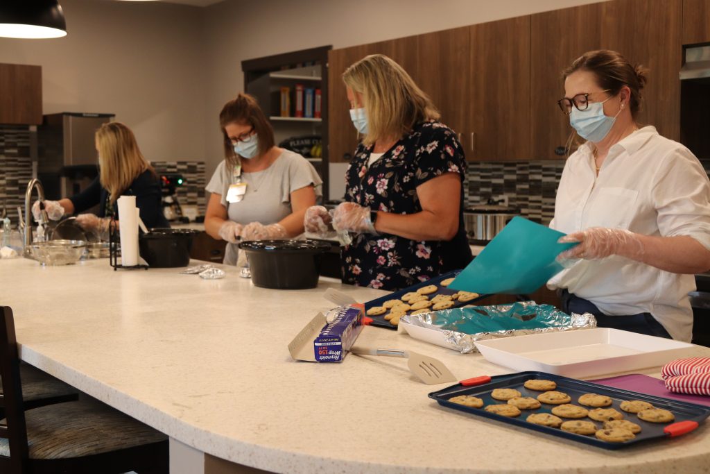 Thompson Center team preparing a meal at Ronald McDonald House. 